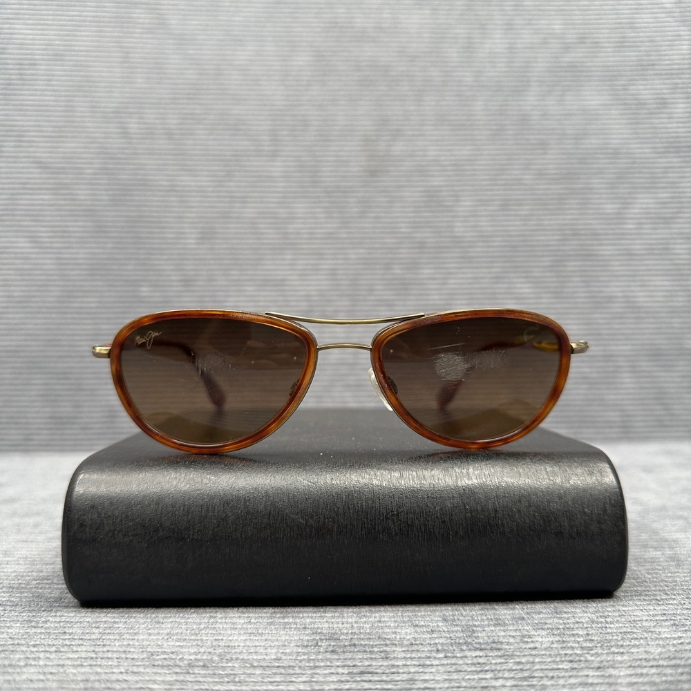 Maui Jim Small Kine MJ-251-16C Tortoise Titanium Aviator Y2K Sunglasses Brown